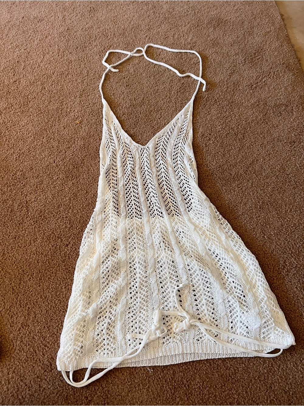 Endless Summer Crochet Halter Cover-Up in Cream